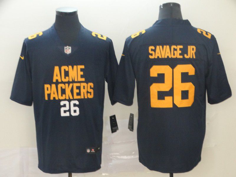Men Green Bay Packers #26 Savage jr Blue Nike Limited city edition NFL Jersey->los angeles rams->NFL Jersey